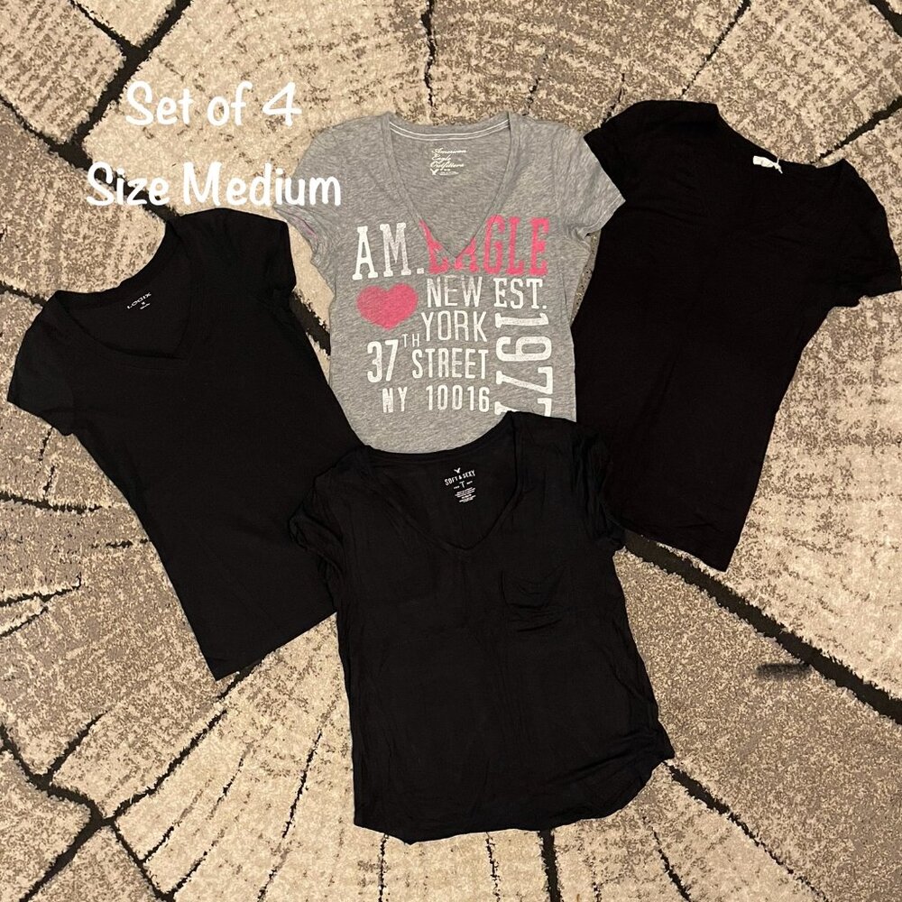 Set of 4 Women's Size Medium Tees - Includes AEO!